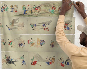 Bandiera di guerra scoreggia / He-gassen, pergamena d'arte giapponese vintage / arte murale umorismo di guerra scoreggia giapponese