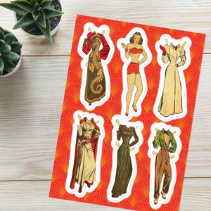 Stickervel met vintage Dragon Lady uitgesneden papieren pop ontwerp | Terry en de piraten
