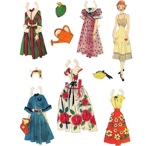 Printable Vintage Paper Dolls With Cut Out Dresses - Etsy
