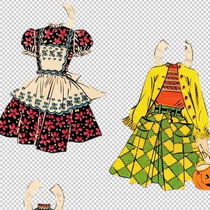 Printable Vintage Halloween Paper Dolls With Cut Out Dresses - Etsy