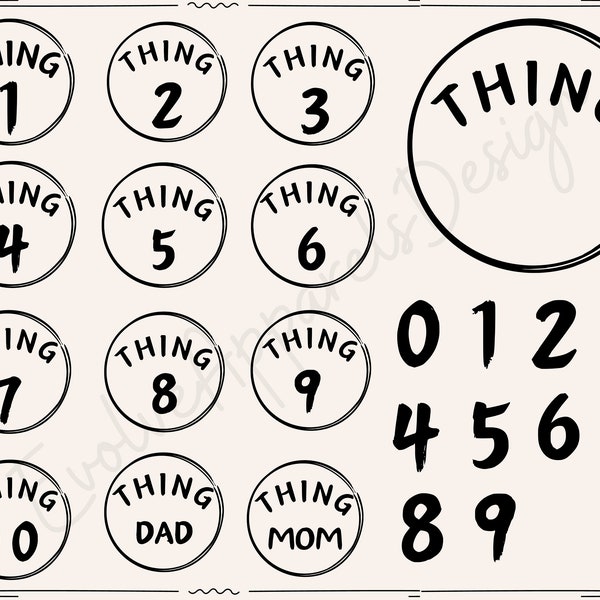 Thing 1 Thing 2 SVG Cut File, Thing Dad Svg,,Thing Mom Svg,thing Svg File for Cricut,Thing Silhouette, With Editable design Cut File,cricut