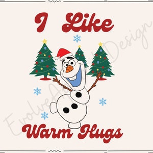 Ik hou van warme knuffels Svg, Winter Sneeuwpop SVG, Sneeuwpop Seizoen SVG, Olaf vector SVG, Zoals warme SVG, download instant, gesneden bestand voor cricut