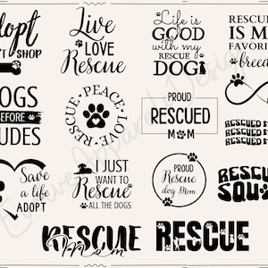 Rettungshund SVG, Rettungshund SVG Bundle, Hundeliebhaber SVG, Hund Zitat SVG, Hundeleben svg, Rettung Mama svg, Haustier Adoption svg, Pfotenabdruck svg, Hunde Mama svg