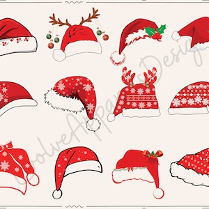 Santa Hat SVG Christmas Hat Layered cut file Christmas SVG, Holiday Winter Kid Shirt Silhouette Cricut Vinyl, Christmas Svg, Reindeer