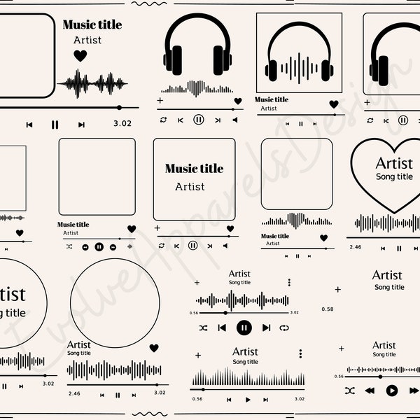 Music Player Svg Bundle,Audio Control Svg,Music Player Display,Play Buttons Svg,Music Player Png,Music Svg,Cut File Instant Download