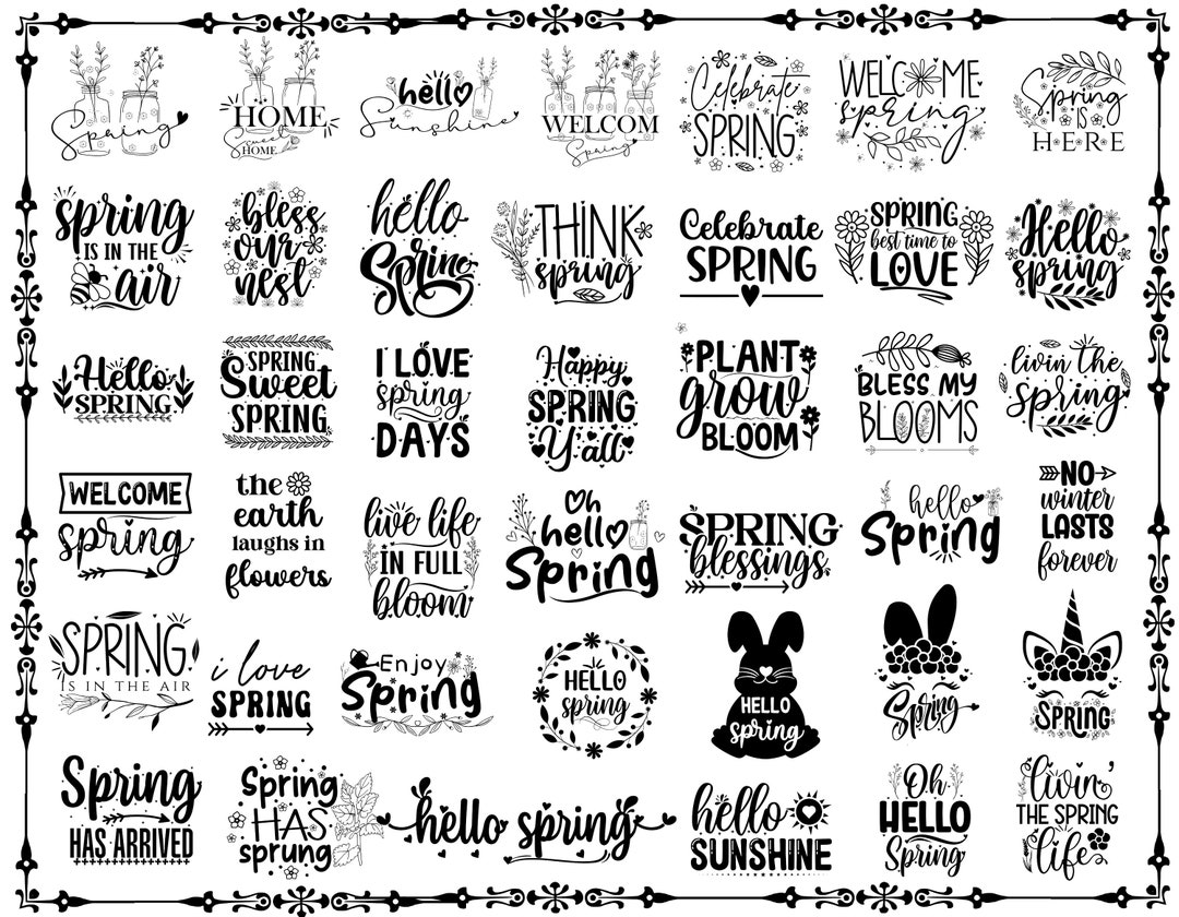 First Day Spring Svg Spring SVG Bundle, Hello Spring SVG, Easter SVG, Welcome Spring Svg ...