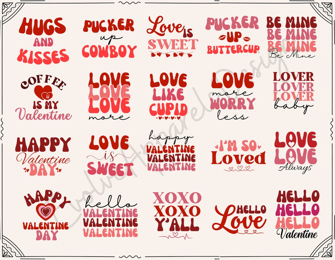 Retro Valentines SVG Bundle, Heart Shirt Svg, Xoxo Valentine Shirts Svg ...