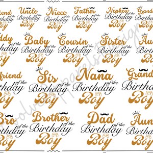 The Birthday Boy Svg, Family Matching Boys Birthday, 1st Birthday Png, Mom, Dad, Sister, Brother of the Birthday Boy, Digital Download Files