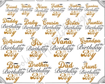 Birthday Boy Family SVG PNG, Matching Birthday Digital Files