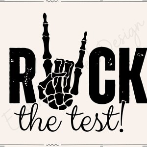 Rock the Test SVG, Lehrer SVG, Testing SVG, Retro-Lehrer, Testing Sprüche Shirt für Lehrer, Testtag SVG, Schulabschluss, letzter Tag der Schule