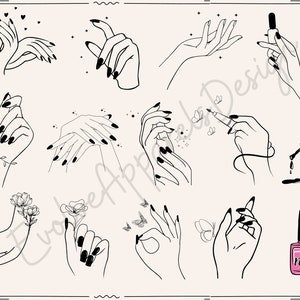 Nagel SVG, vrouw nagels mooie handen PNG, nagel kunstenaar SVG, nagel salon SVG, zwarte vrouw hand PNG, vingers SVG, meisje hand SVG, nagellak SVG