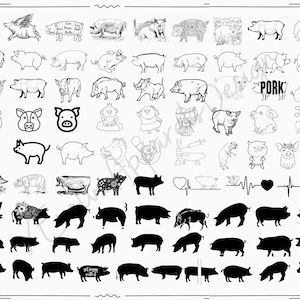 pacchetto SVG di maiale, pacchetto PNG di maiale, file di taglio SVG di maiale cricut, clipart di maiale, vettore di maiale, animale da fattoria in formato Svg, maiale carino in formato Svg, file in formato Svg di animali, bambino di maiale