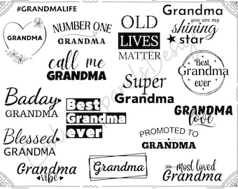 Grandma SVG Bundle | Shirt Designs, Mother's Day, Nana (Digital Files)