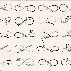 Infinity Love SVG Bundle,Forever Infinity Svg,Wedding svg, Infinity Love sign,Valentine Svg,Infinity Heart Svg,Love SVG, Infinity Symbol Svg