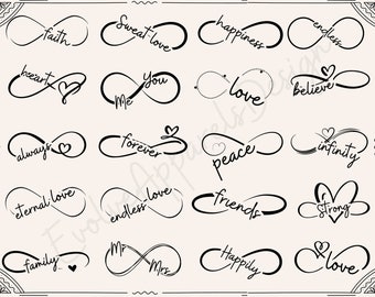 Infinity Love SVG Bundle,Forever Infinity Svg,Wedding svg, Infinity Love sign,Valentine Svg,Infinity Heart Svg,Love SVG, Infinity Symbol Svg