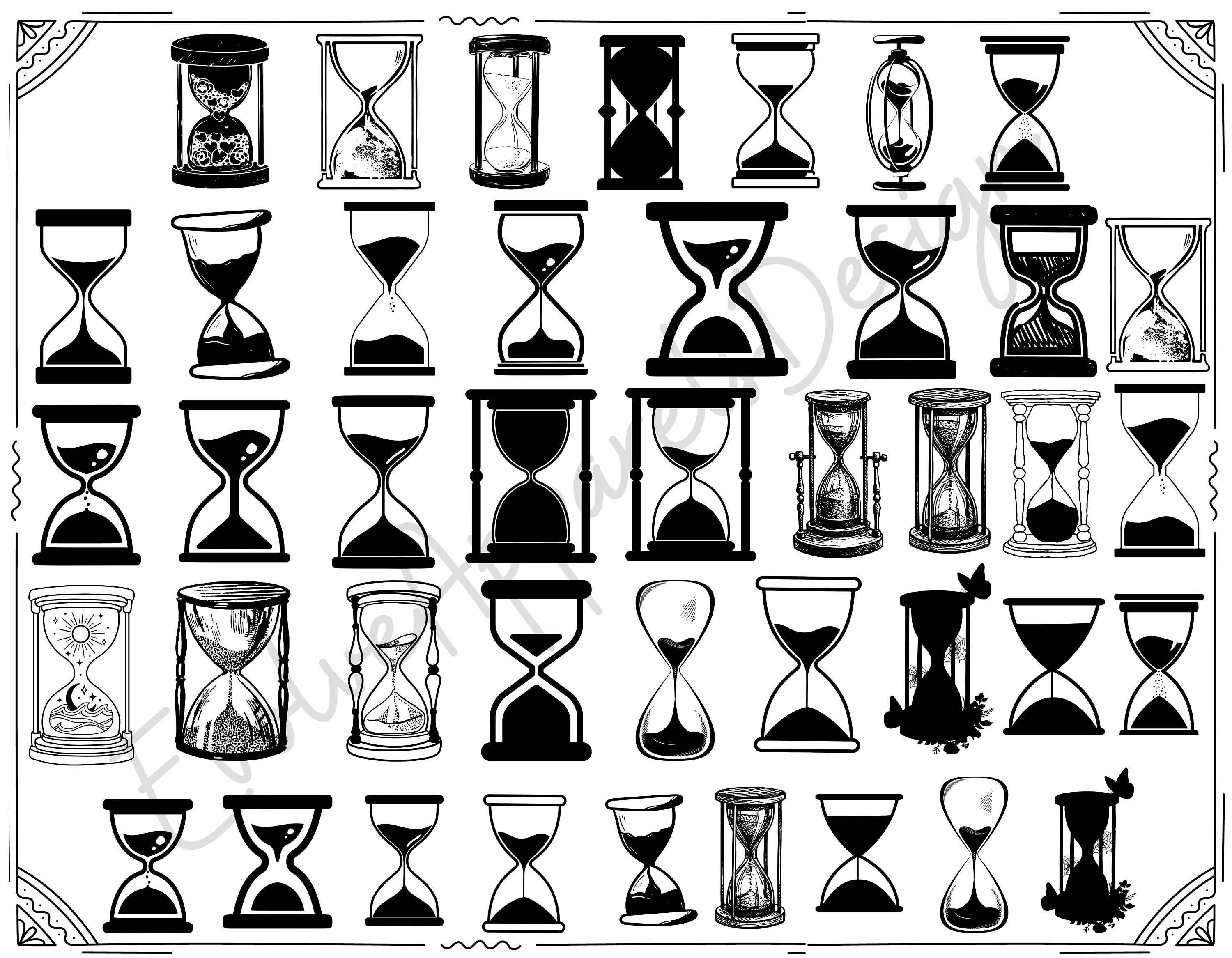Hourglass SVG, Sand Clock Vector, Cut File Clipart - Etsy