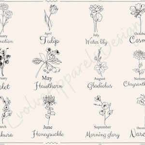Birth Month Flowers svg,Birth Month Flower Bouquet svg, Wildflower Bouquet, Birthday Flower svg, Birth Flower Svg, Floral svg, Botanical svg