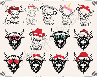 Highland Cow svg, Highland Heifer png, Baby Cow svg, Cow Skull svg, Cow Svg, Cow Head svg, Cute Cow svg, Instant download, Files for circuit