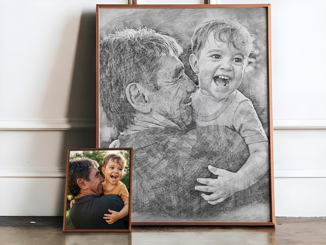 Pencil Portrait From Photo, Hand Drawn Portrait, Custom Portrait ...