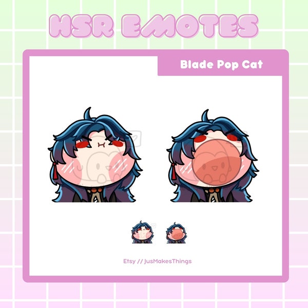 Animated Pop Cat Blade from Honkai Star Rail Emote for Youtube Discord Twitch