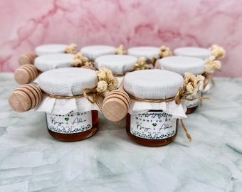 Honey Jar Bonbonniere | Honey Jar Favor | Personalized Honey Jar Favors | Honey Party Favors  | Honey Jars Favors | Bulk Wedding Favors