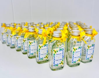 Limoncello Favor Bottles: Amalfi Coast Wedding Bonbonniere