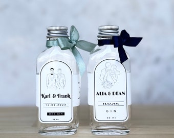 Wedding Favors | Fill your own 50ml Spirits Bottle | Fill your own Alcohol Shot Favor | Gin 50 ml Glass Bottle | Personalized Favors |