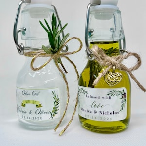 Fill your own Olive Oil Wedding Favors, Olive Oil 60 ml swing lid glass bottles, Unique Olive Oil bottle Favors, Bulk Olive Oil favors