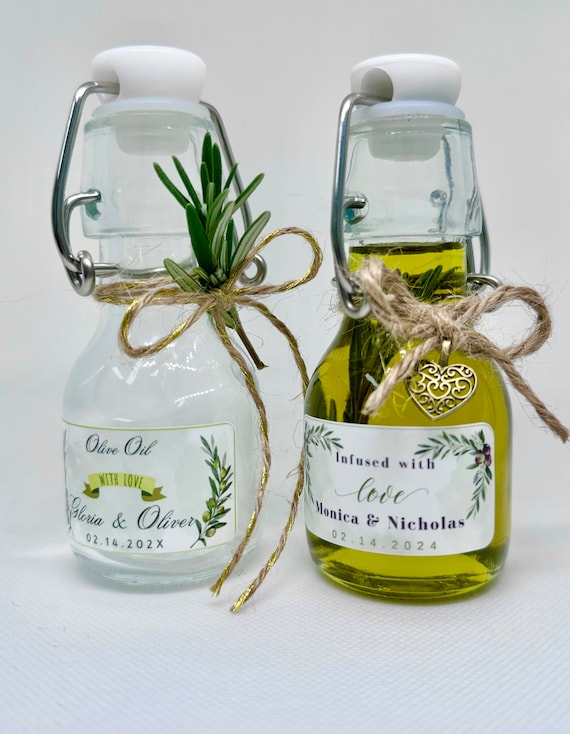Fill your own Olive Oil Wedding Favors, Olive Oil 60 ml swing lid glass bottles, Unique Olive Oil bottle Favors, Bulk Olive Oil favors