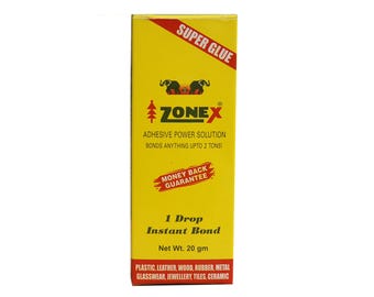 Zonex superlijm 20 gram – sterke lijm voor kunststof, hout, metaal, keramiek, doe-het-zelfreparaties, sneldrogende industriële lijm