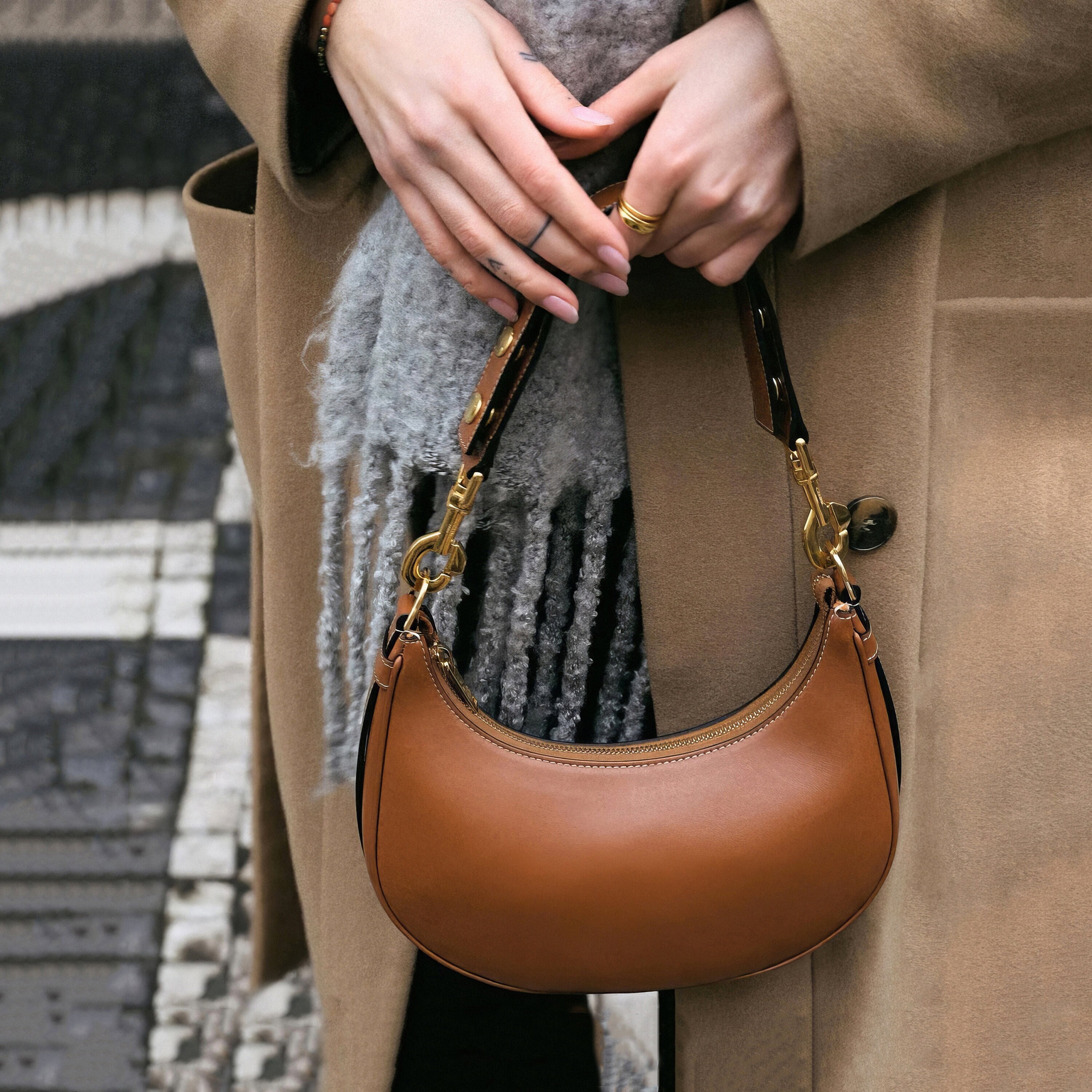 Red Crescent Moon Shoulder Bag