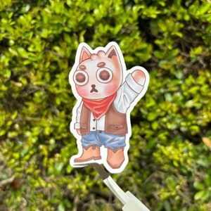Cowboy Cat Sticker | Silly cat glossy vinyl sticker | Laptop Sticker