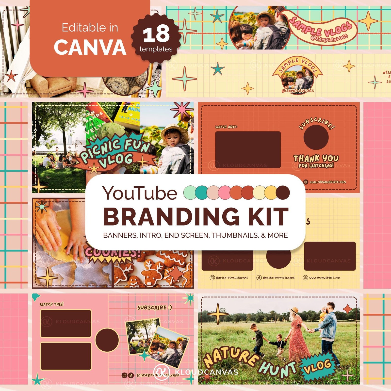 Color Kit Banner Youtube Branding Kit Colorful, Brand Kit for Content Creator, Lifestyle ...