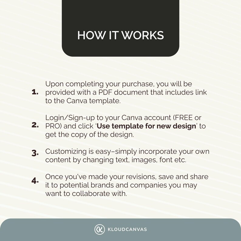 1-page Influencer Media Kit Template for UGC Content Creator, Social ...