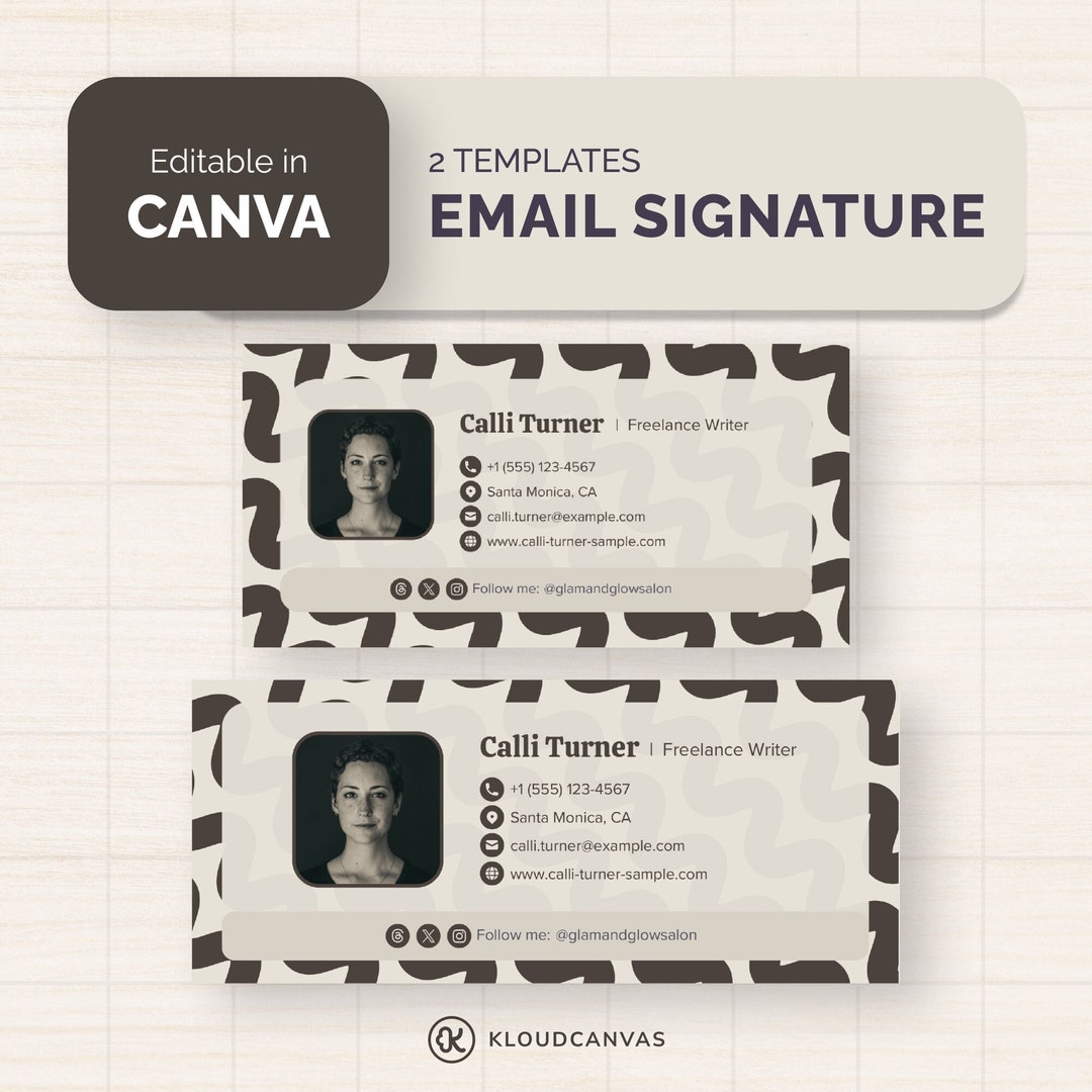 Email Signature Template Editable in Canva Gmail Signature - Etsy Ireland