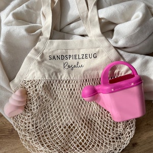 Sand toy bag personalized with name, for sand toys or beach toys, mesh bag accessories for children, summer essentials