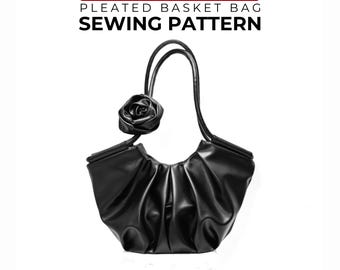 Pleated Shoulder Bag Sewing Pattern, Modern Sculptural Handbag Tutorial (PDF Download)