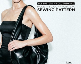 Hobo Modern Shoulder Bag Sewing Pattern PDF, Beginner-Friendly Bag Tutorial