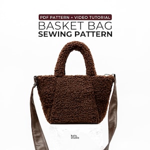 Patrón de costura para bolso de mano tipo cesta: bolso de hombro acolchado y esponjoso (patrón en PDF)