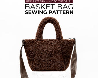 Basket Bag Sewing Pattern – Puffy, Quilted Shoulder Tote (PDF Pattern)