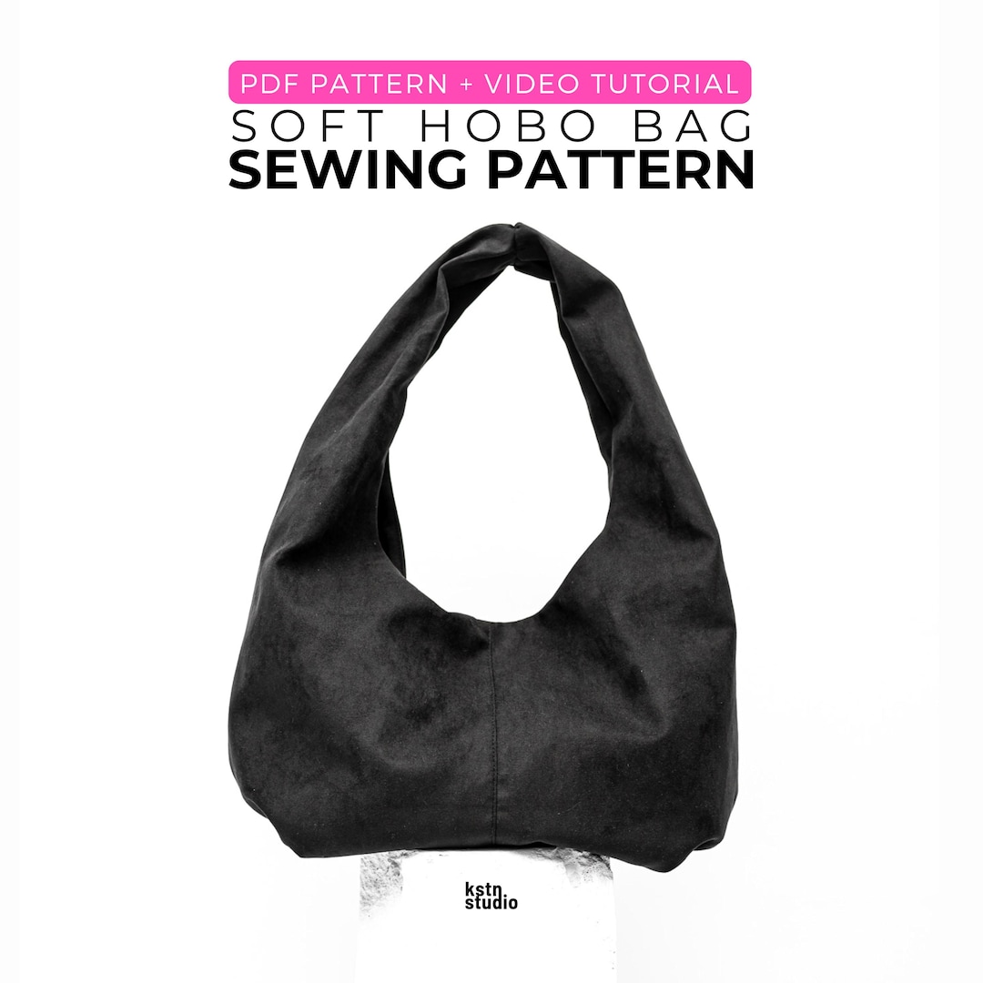 Hobo Bag Sewing Pattern PDF, Slouchy Shoulder Bag, Oversized Tote Purse ...