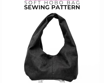 Hobo Bag Sewing Pattern PDF, Slouchy Shoulder Bag, Oversized Tote Purse Tutorial