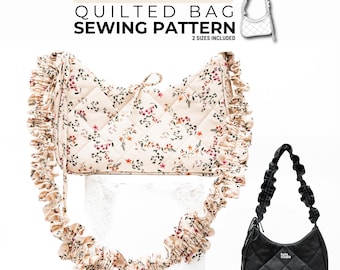 Quilted Bag Sewing Pattern, Mini Medium Crossbody, PDF Tutorial (Instant Download)