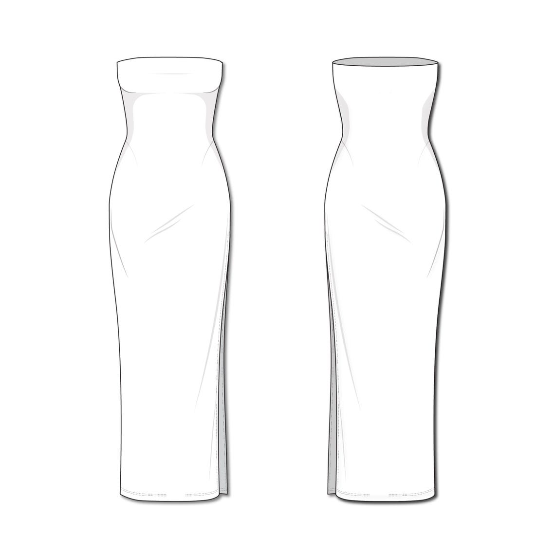 Strapless Bodycon Dress Sewing Pattern Mini/midi/maxi (PDF Pattern) Etsy
