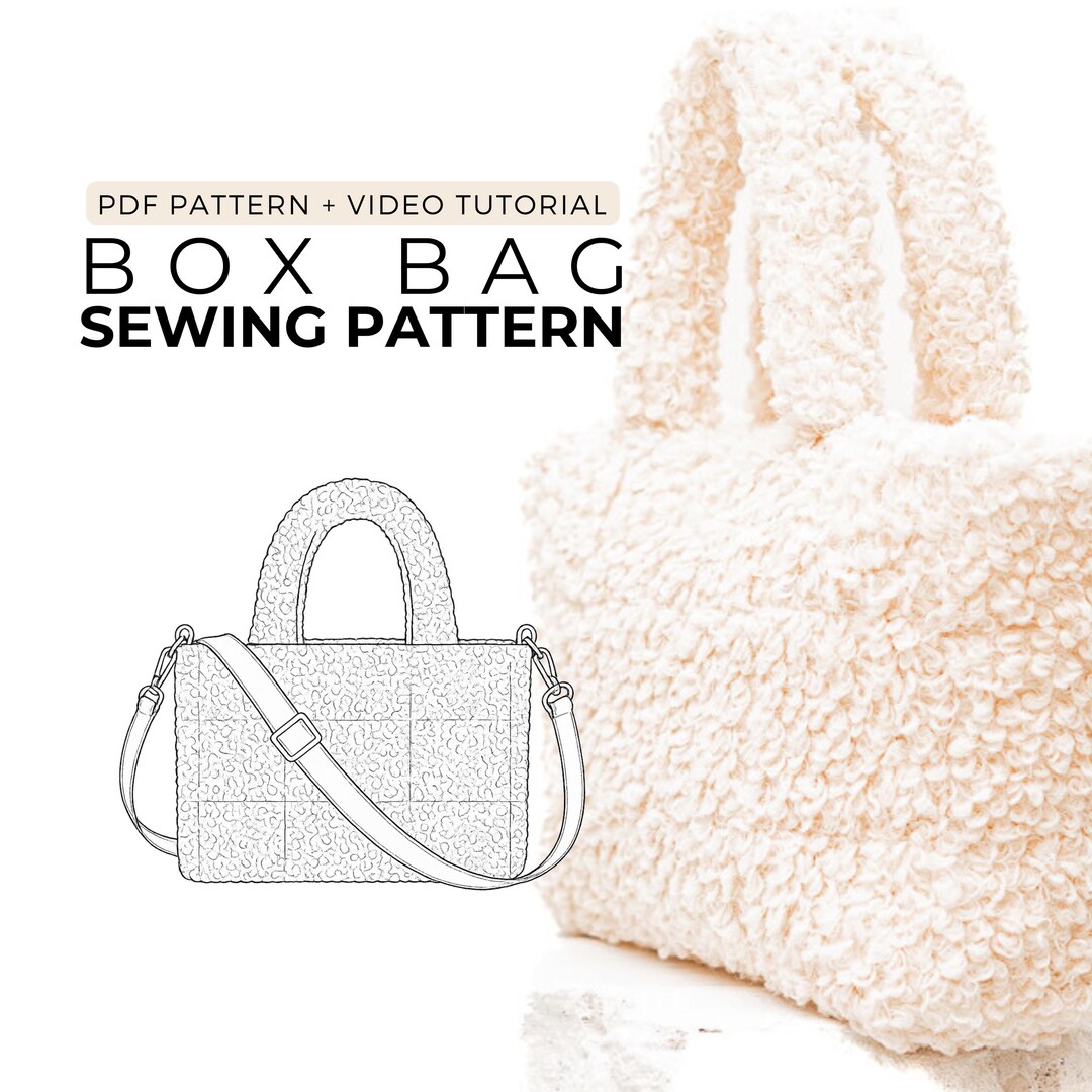Quilted Box Bag Sewing Pattern, Beginner Handbag Tutorial (PDF Download ...