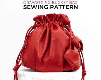 Drawstring Bucket Bag Sewing Pattern PDF, Beginner-Friendly Mini Bag Tutorial