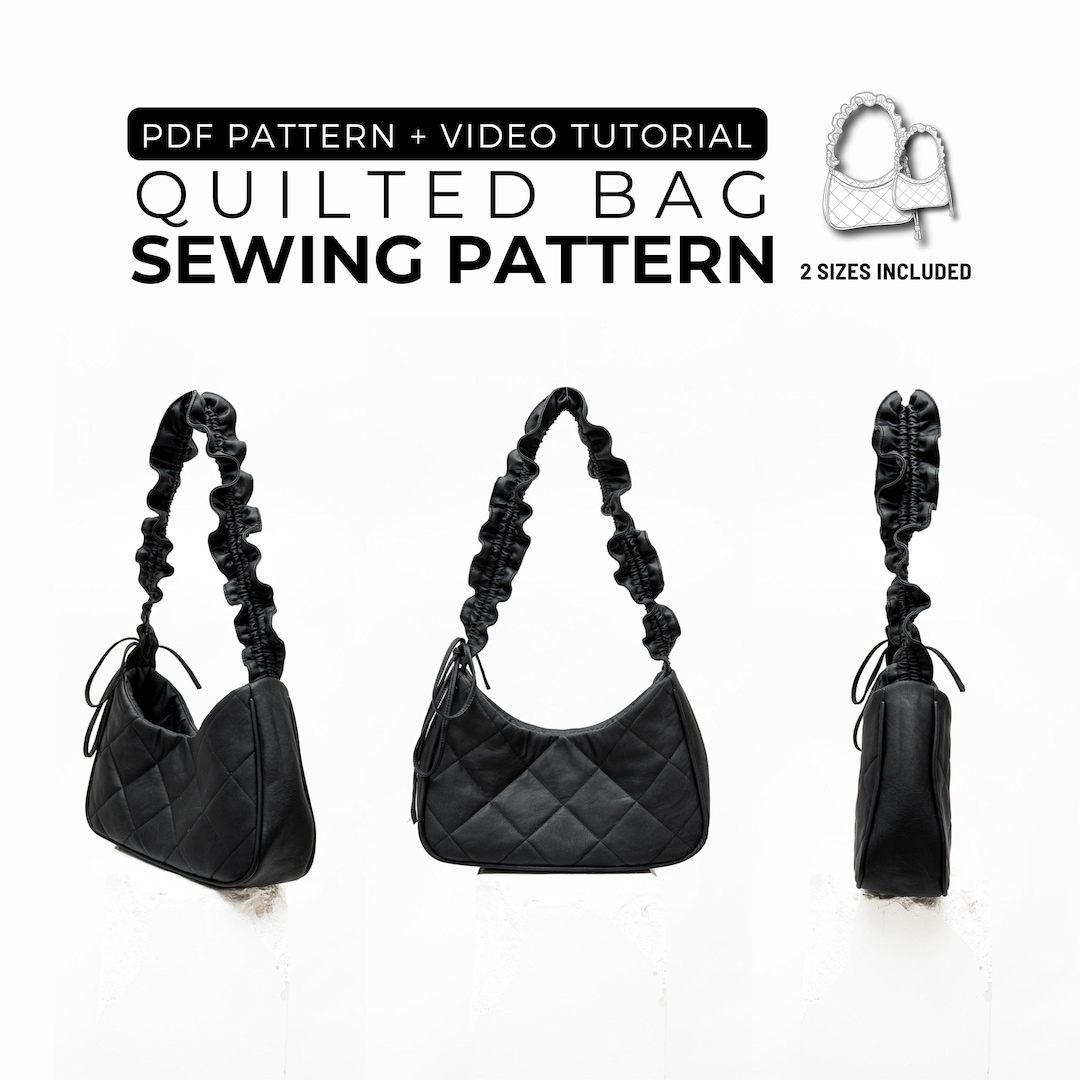 Quilted Shoulder Bag Sewing Pattern, Mini Medium Crossbody (PDF ...