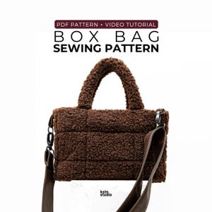 Modello di cucito per borsa a scatola in PDF – Borsa a tracolla trapuntata + tutorial video