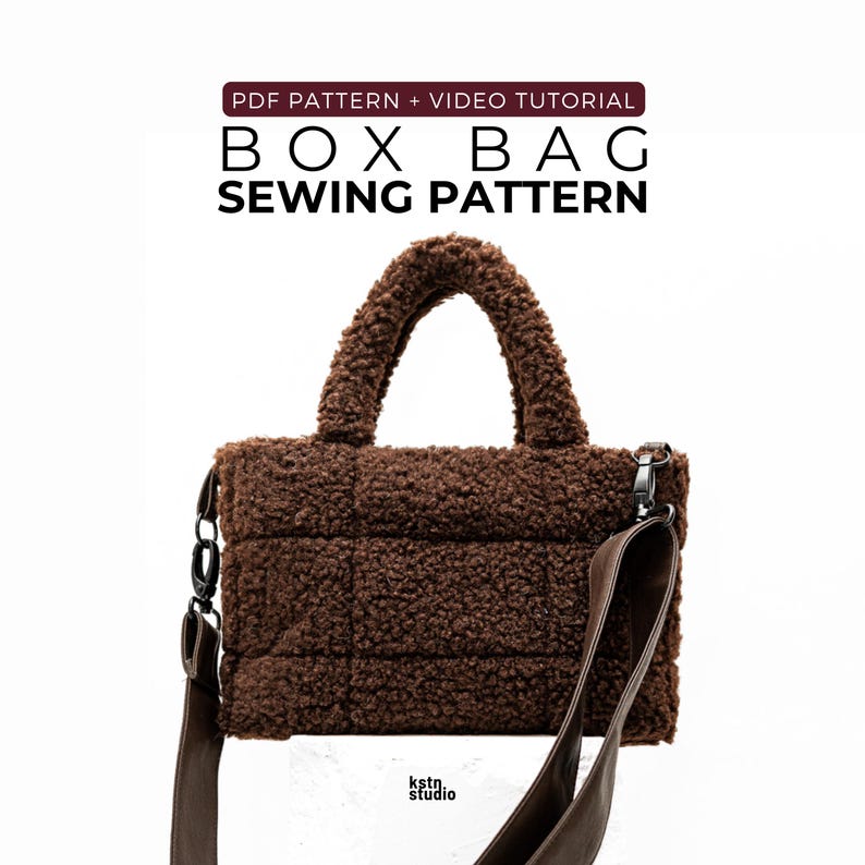 Box Bag Sewing Pattern PDF – Quilted Shoulder Tote + Video Tutorial - Etsy