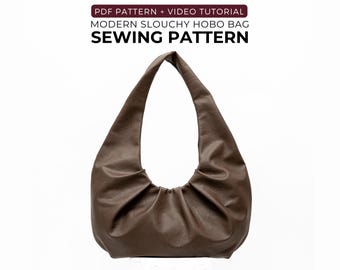 Hobo Bag Sewing Pattern PDF, Beginner-Friendly Shoulder Bag Video Tutorial
